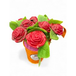 Bouquet de 9 roses en chocolat