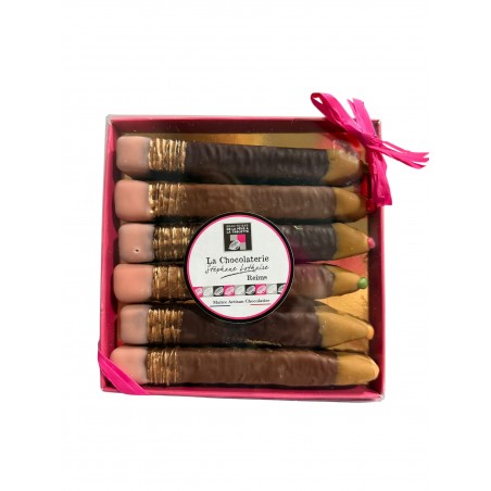 Coffret barres crayons praliné feuilleté